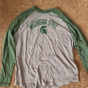 Michigan State Long Sleeve Shirt - Gray and Green
